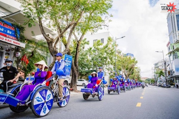 Hình thức tổ chức chạy road show Vĩnh Yên Vĩnh Phúc xích lô mới lạ (2)